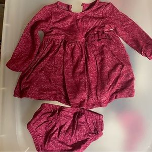 ❤️5/$20 Carter’s Maroon dress with bloomers